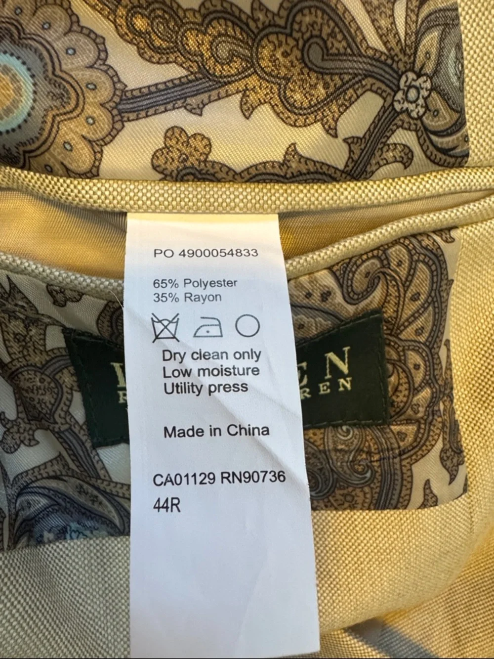 Ralph Lauren Men's Light Beige Two-Button Sport Coat Blazer